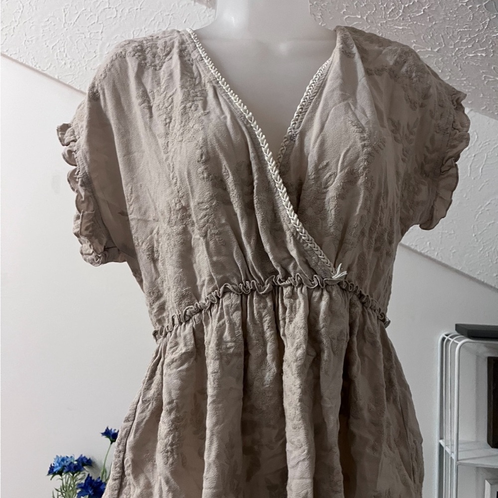 Elegant Tan Textured Dress